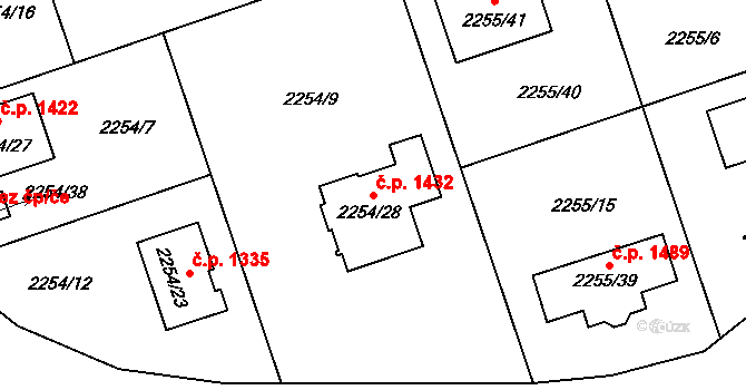 Kylešovice 1432, Opava na parcele st. 2254/28 v KÚ Kylešovice, Katastrální mapa