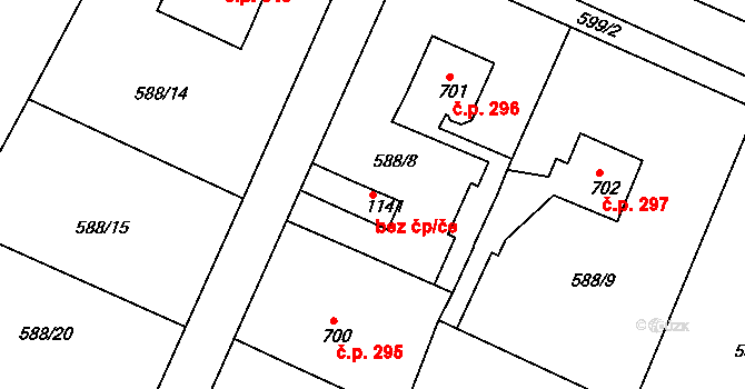 Broumov 40064735 na parcele st. 1141 v KÚ Broumov, Katastrální mapa