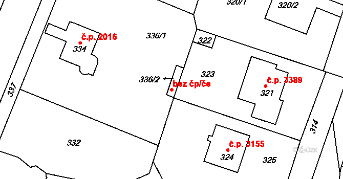 Kladno 43559735 na parcele st. 336/2 v KÚ Kladno, Katastrální mapa