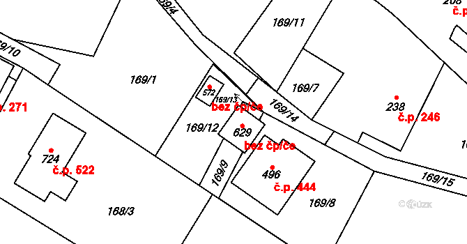 Libhošť 43594735 na parcele st. 629 v KÚ Libhošť, Katastrální mapa