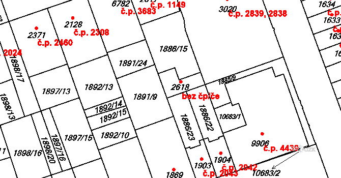Hodonín 44821735 na parcele st. 2618 v KÚ Hodonín, Katastrální mapa