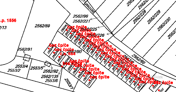 Teplice 45110735 na parcele st. 2562/53 v KÚ Teplice-Trnovany, Katastrální mapa