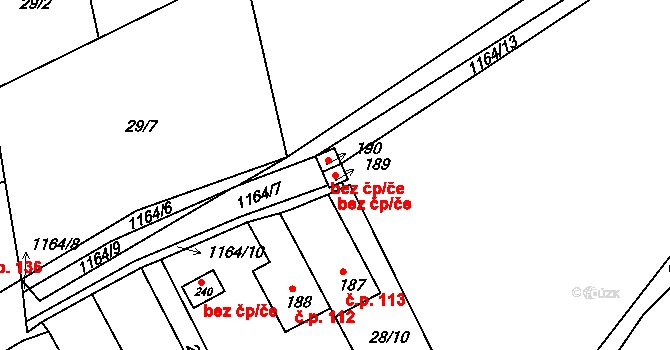 Žatec 47048735 na parcele st. 189 v KÚ Bezděkov u Žatce, Katastrální mapa