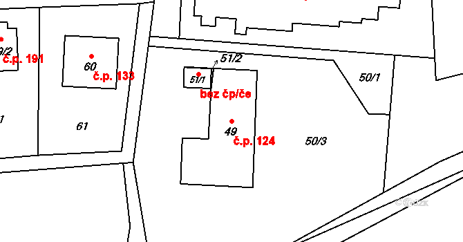 Stanislavice 124, Český Těšín na parcele st. 49 v KÚ Stanislavice, Katastrální mapa