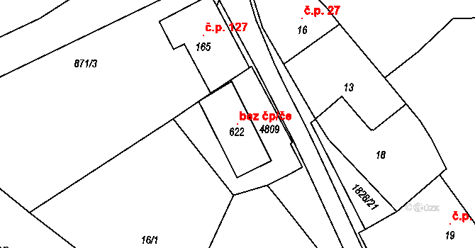 Holešov 101395736 na parcele st. 622 v KÚ Dobrotice, Katastrální mapa