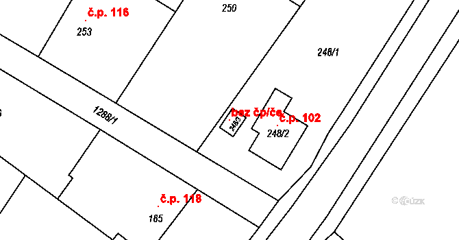 Slatiny 146988736 na parcele st. 248/3 v KÚ Slatiny, Katastrální mapa