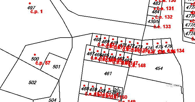 Miřetice u Klášterce nad Ohří 144, Klášterec nad Ohří na parcele st. 466 v KÚ Miřetice u Klášterce nad Ohří, Katastrální mapa