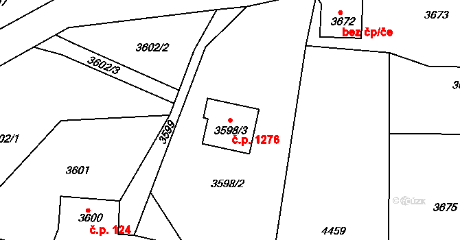 Smržovka 1276 na parcele st. 3598/3 v KÚ Smržovka, Katastrální mapa