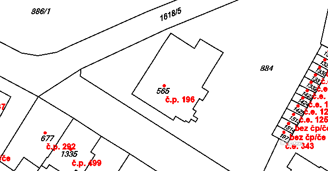 Litovel 196 na parcele st. 565 v KÚ Litovel, Katastrální mapa