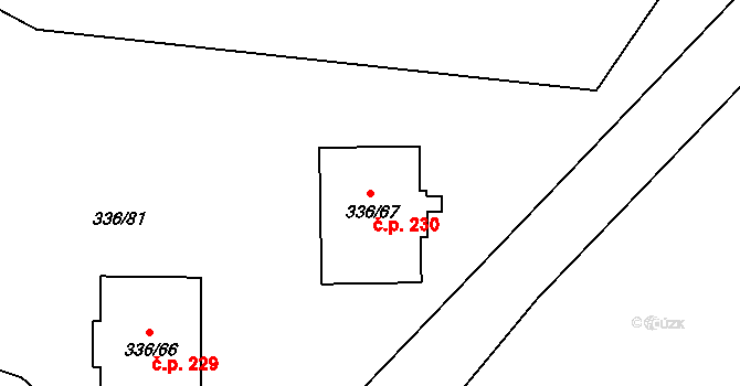 Pražské Předměstí 230, Bílina na parcele st. 336/67 v KÚ Bílina, Katastrální mapa