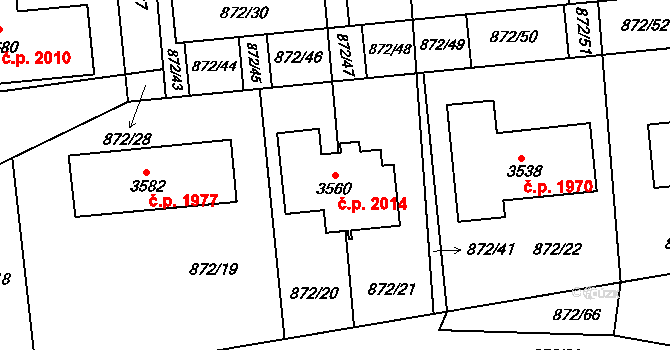 Nový Hradec Králové 2014, Hradec Králové na parcele st. 3560 v KÚ Nový Hradec Králové, Katastrální mapa