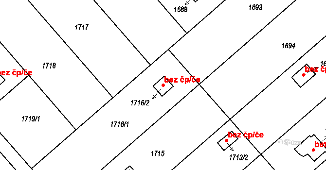 České Budějovice 39327736 na parcele st. 1716/2 v KÚ České Budějovice 2, Katastrální mapa