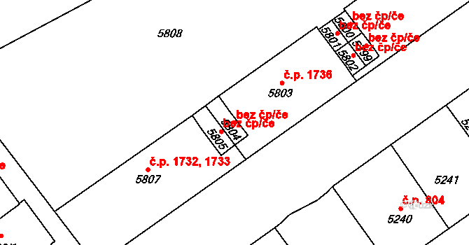 Kladno 44389736 na parcele st. 5804 v KÚ Kročehlavy, Katastrální mapa