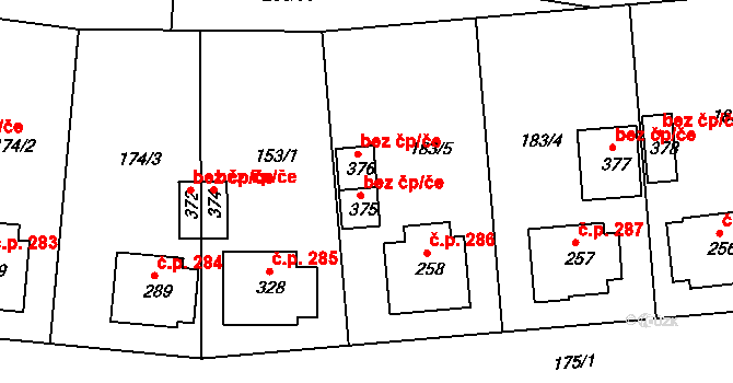 Leština 44922736 na parcele st. 375 v KÚ Leština u Zábřeha, Katastrální mapa
