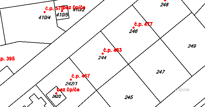 Štěpánkovice 483 na parcele st. 244 v KÚ Štěpánkovice, Katastrální mapa