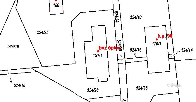 Rychnov nad Kněžnou 49267736 na parcele st. 151/1 v KÚ Lipovka u Rychnova nad Kněžnou, Katastrální mapa