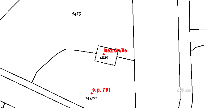 Šluknov 49985736 na parcele st. 1478/2 v KÚ Šluknov, Katastrální mapa