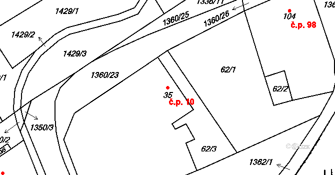 Nekmíř 10 na parcele st. 35 v KÚ Nekmíř, Katastrální mapa
