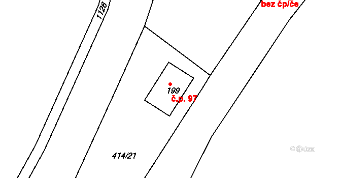 Předenice 97 na parcele st. 199 v KÚ Předenice, Katastrální mapa