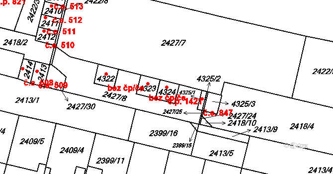 Kyjov 1421 na parcele st. 4324 v KÚ Kyjov, Katastrální mapa