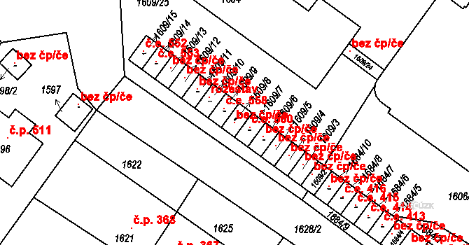 Jedovnice 106206737 na parcele st. 1609/8 v KÚ Jedovnice, Katastrální mapa