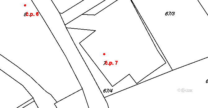Ještětice 7, Solnice na parcele st. 7 v KÚ Ještětice, Katastrální mapa