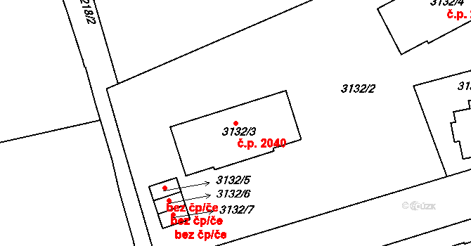 Dejvice 2040, Praha na parcele st. 3132/3 v KÚ Dejvice, Katastrální mapa