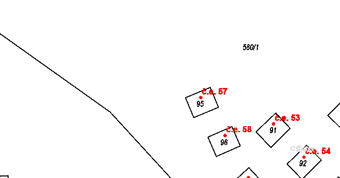 Chramosty 57, Dublovice na parcele st. 95 v KÚ Chramosty, Katastrální mapa