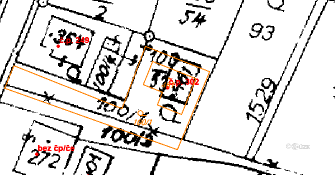 Horní Ředice 302 na parcele st. 461 v KÚ Horní Ředice, Katastrální mapa