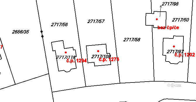 Kylešovice 1276, Opava na parcele st. 2717/109 v KÚ Kylešovice, Katastrální mapa