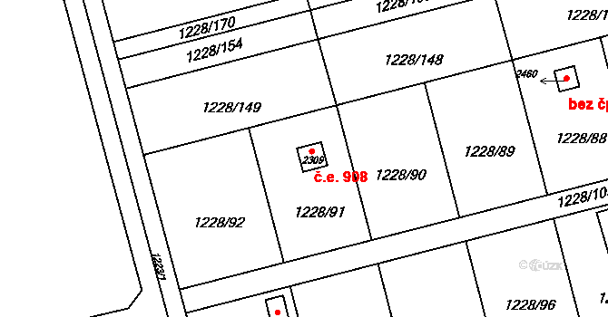 Lipník nad Bečvou I-Město 908, Lipník nad Bečvou na parcele st. 2309 v KÚ Lipník nad Bečvou, Katastrální mapa