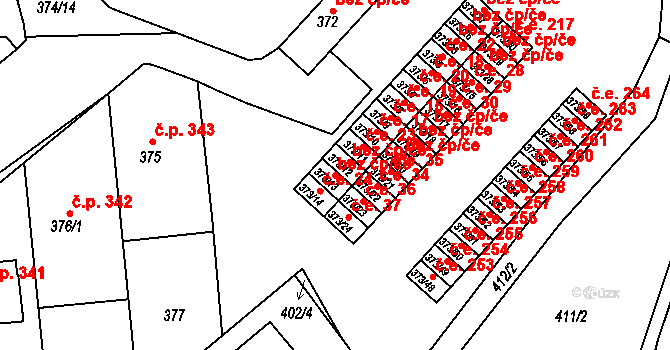 Rousínov 39712737 na parcele st. 373/13 v KÚ Rousínov u Vyškova, Katastrální mapa