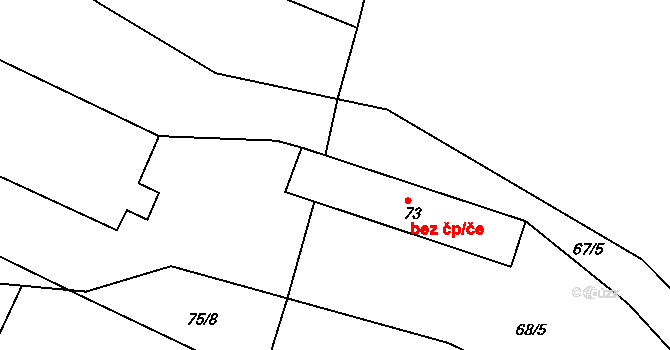 Bušovice 40660737 na parcele st. 73 v KÚ Bušovice, Katastrální mapa