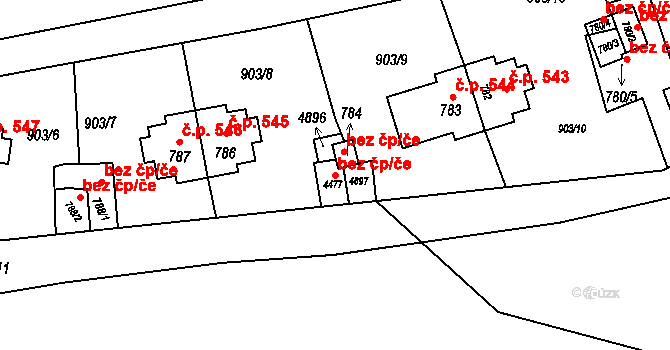 Rožnov pod Radhoštěm 41493737 na parcele st. 4477 v KÚ Rožnov pod Radhoštěm, Katastrální mapa