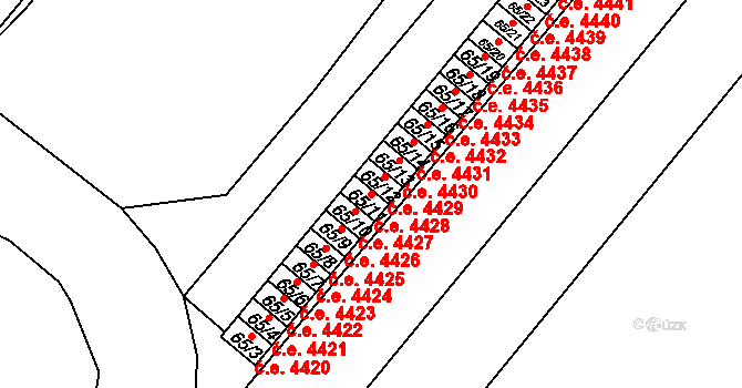 Neštěmice 4428, Ústí nad Labem na parcele st. 65/11 v KÚ Neštěmice, Katastrální mapa
