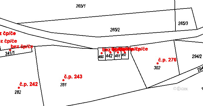 Broumov 46365737 na parcele st. 450 v KÚ Velká Ves u Broumova, Katastrální mapa