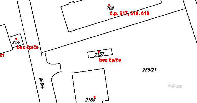 Valašské Meziříčí 47725737 na parcele st. 2157 v KÚ Krásno nad Bečvou, Katastrální mapa