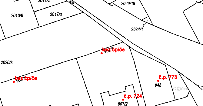 Dvůr Králové nad Labem 48593737 na parcele st. 907/1 v KÚ Dvůr Králové nad Labem, Katastrální mapa