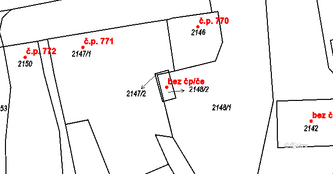 Krnov 48668737 na parcele st. 2148/2 v KÚ Opavské Předměstí, Katastrální mapa