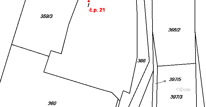 Zdeslavice 21, Černíny na parcele st. 1 v KÚ Zdeslavice u Černín, Katastrální mapa