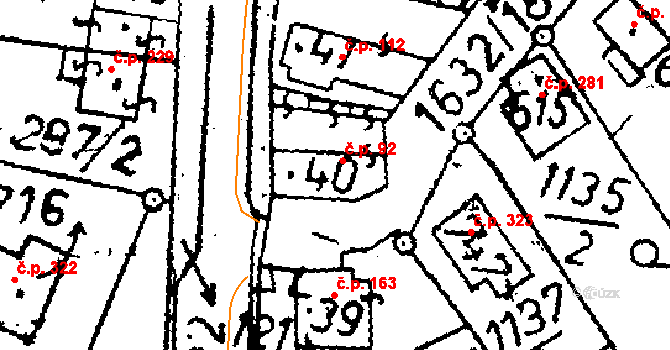 Zbraslavice 92 na parcele st. 40 v KÚ Zbraslavice, Katastrální mapa