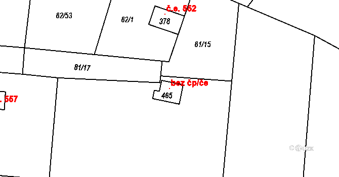 Petrov 120424738 na parcele st. 465 v KÚ Sázava u Petrova, Katastrální mapa