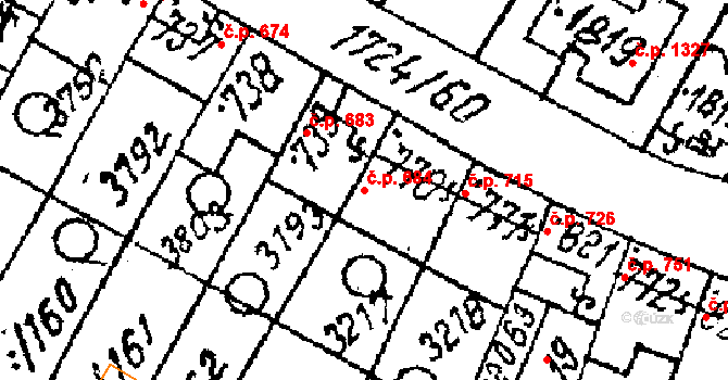 Lanžhot 684 na parcele st. 739 v KÚ Lanžhot, Katastrální mapa