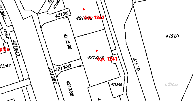 Lutyně 1241, Orlová na parcele st. 4213/72 v KÚ Horní Lutyně, Katastrální mapa