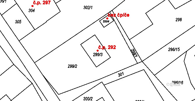 Janovice 292, Rýmařov na parcele st. 299/3 v KÚ Janušov, Katastrální mapa