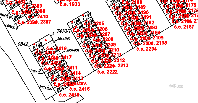 Hodonín 2211 na parcele st. 7203 v KÚ Hodonín, Katastrální mapa