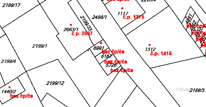 Jablonec nad Nisou 2502, Katastrální mapa