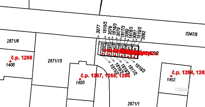 Choceň 39419738 na parcele st. 1815/1 v KÚ Choceň, Katastrální mapa