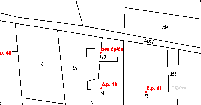 Rozběřice 83, Všestary na parcele st. 113 v KÚ Rozběřice, Katastrální mapa