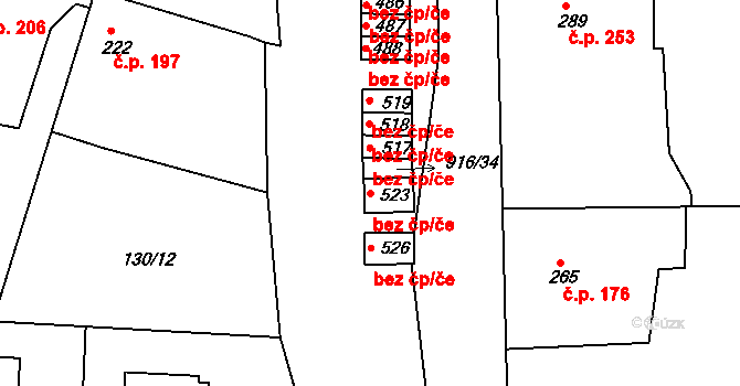 Mirotice 42294738 na parcele st. 523 v KÚ Mirotice, Katastrální mapa